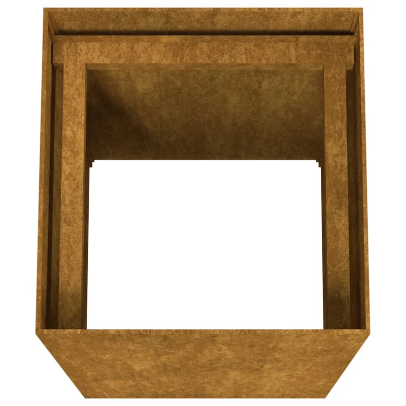 Jardinière bac lit surélevé plantes fleurs terrasse jardin 40 x 40 x 80 cm acier corten marron 02_0037584
