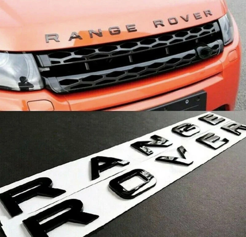 Logo De Capot Range Rover Noir Brillant 10 Lettres
