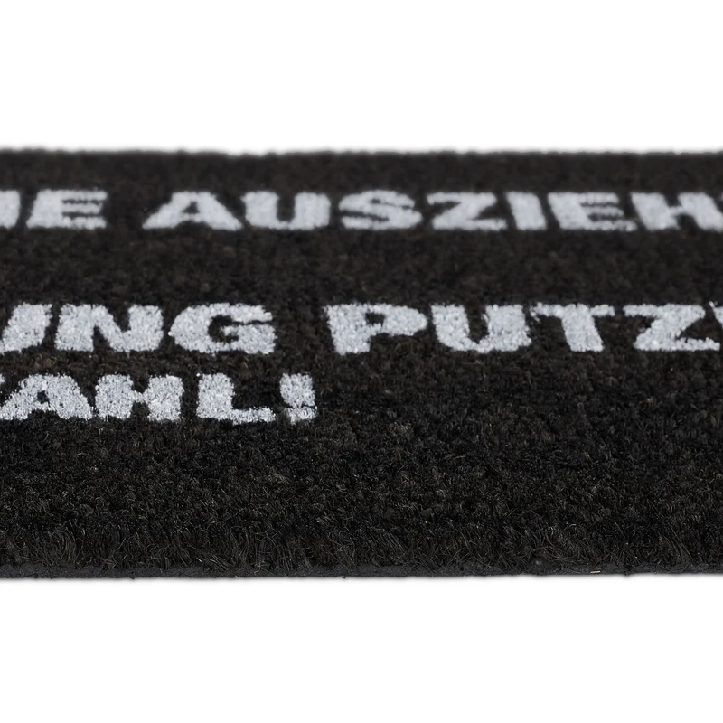 Paillasson noir coco design amusant antidérapant intérieur extérieur 75 x 45 x 1 cm en fibre de coco noir 13_0009119