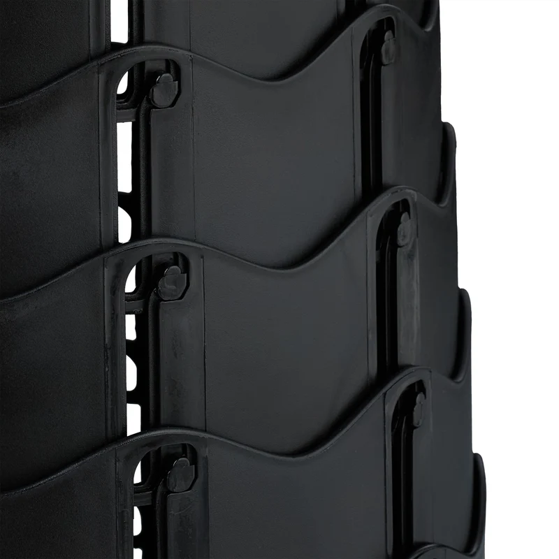 Lot de 2 tabourets pliants télescopiques extérieur ajustables 42 x 30 cm en plastique noir 13_0015758