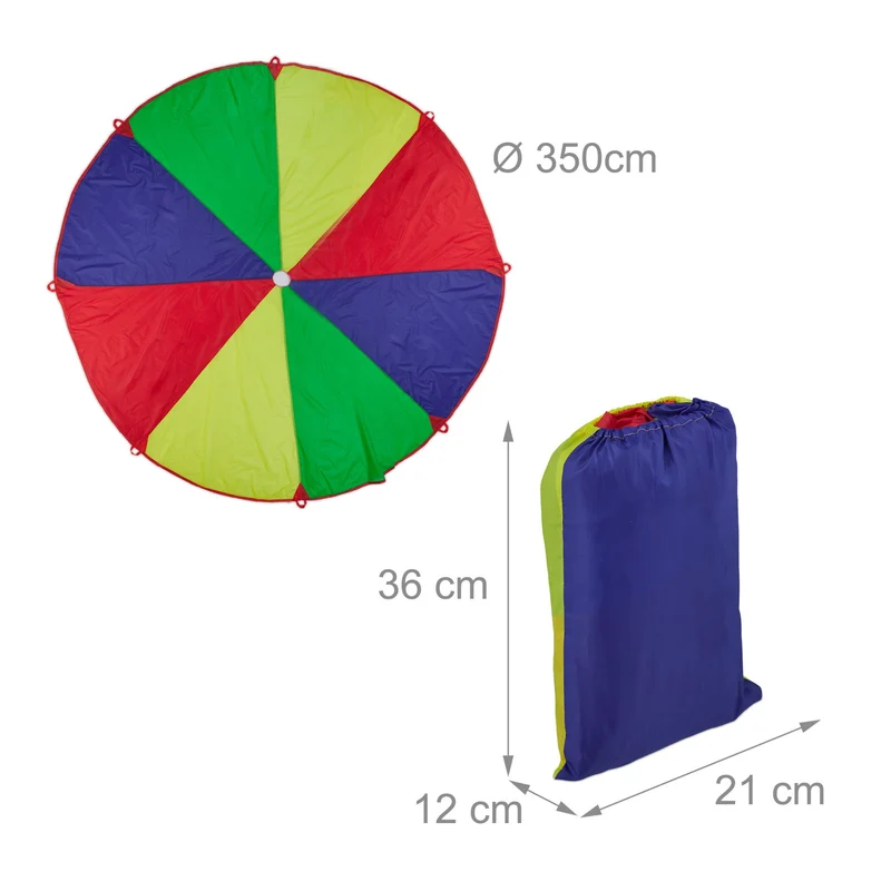 Toile d'éveil colorée extérieure 3,5 m idéale jeux coopératifs anniversaire jardin en polyester multicolore 13_0011649