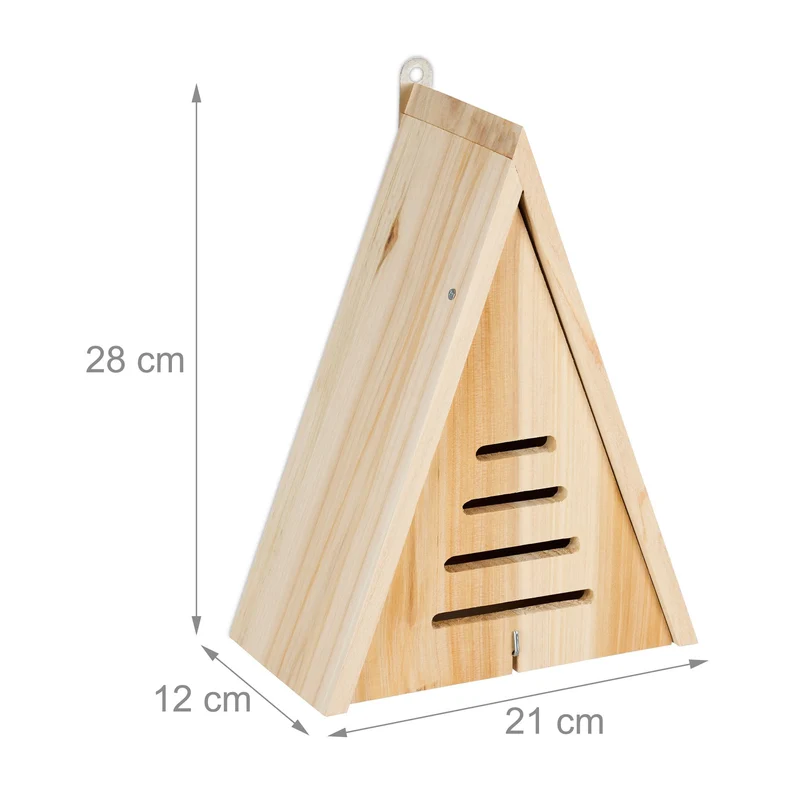 Hôtel à insectes jardin abri pour coccinelles 25 x 15 x 15 cm solution naturelle esthétique en bois vert 13_0015256