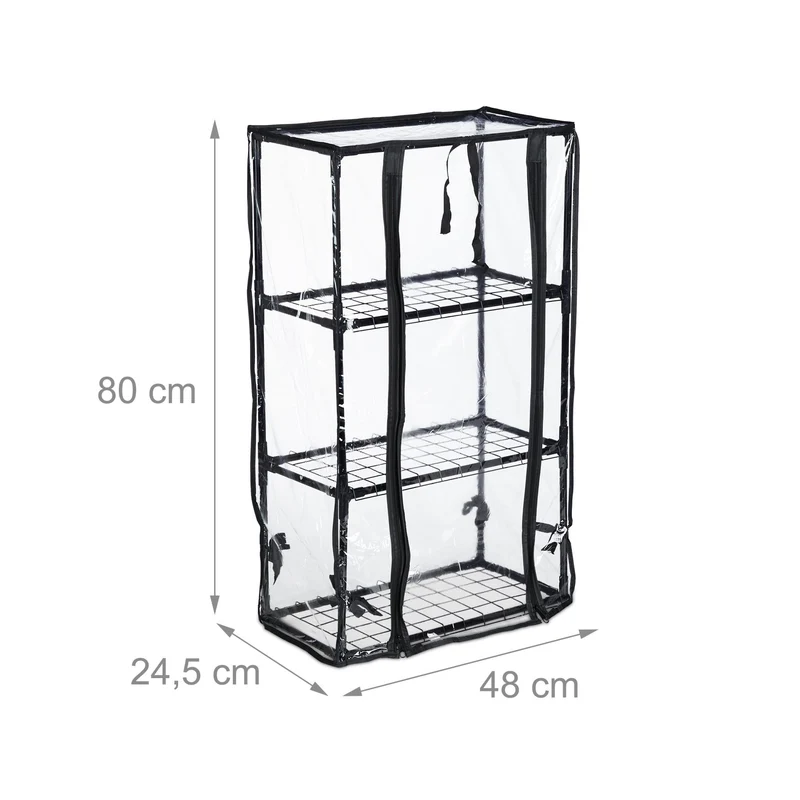 Serre de balcon compacte 3 étagères verticale protection intempéries et en plastique transparent 13_0011960