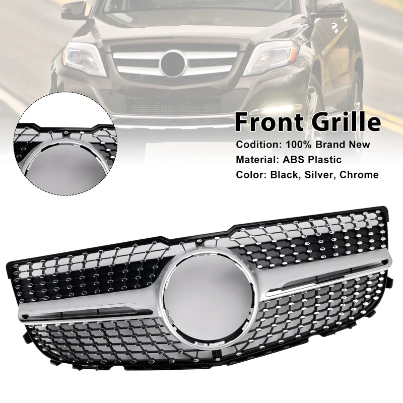Grille Pare-Chocs Avant Diamant Mercedes GLK X204 2013-2015 Noir