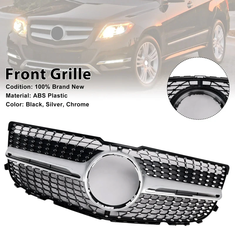 Grille Pare-Chocs Avant Diamant Mercedes GLK X204 2013-2015 Noir