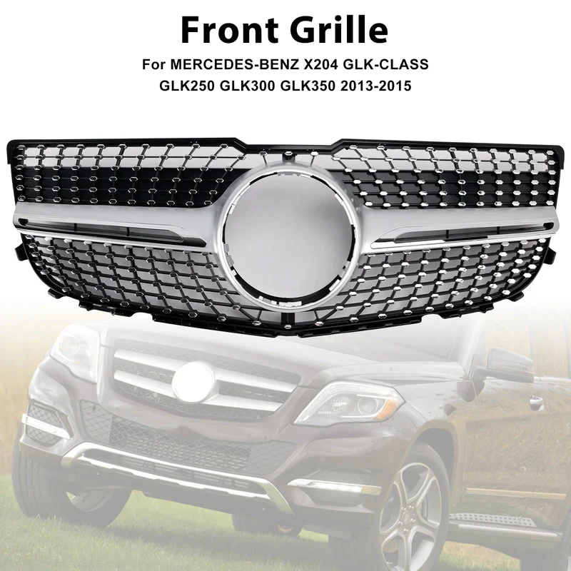 Grille Pare-Chocs Avant Diamant Mercedes GLK X204 2013-2015 Noir