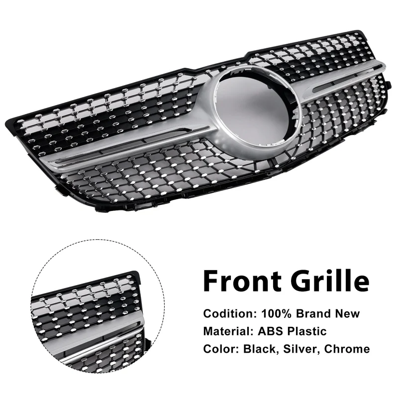 Grille Pare-Chocs Avant Diamant Mercedes GLK X204 2013-2015 Noir