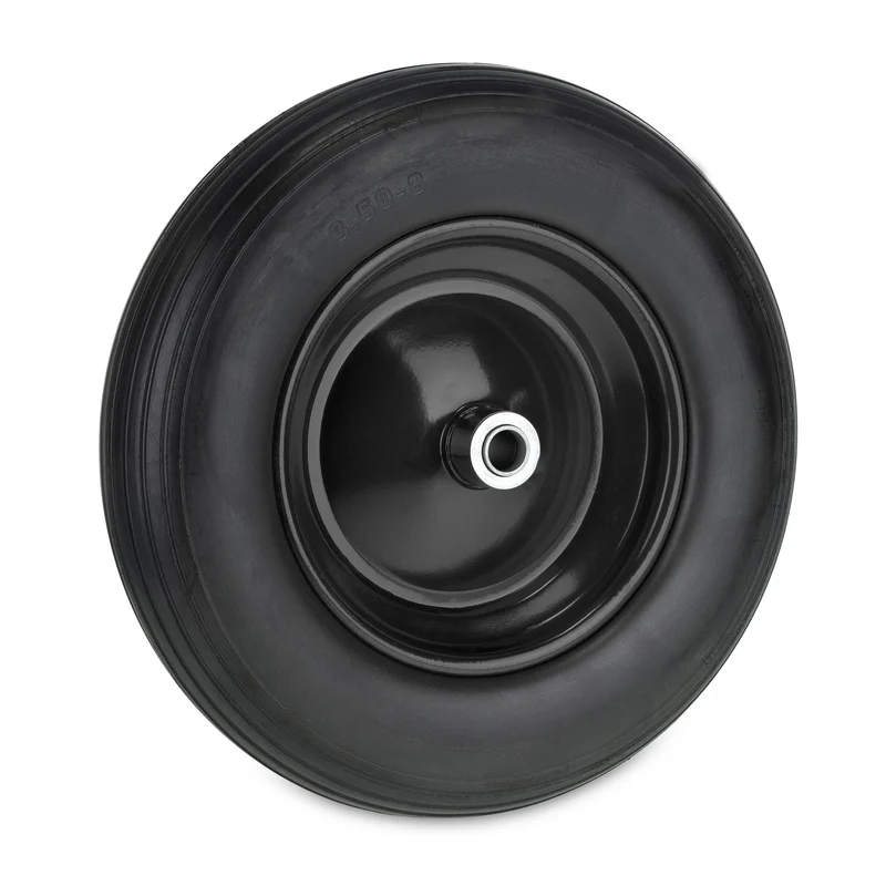 Roue de brouette increvable 35 x 8 cm maniable confort de conduite optimale en caoutchouc noir 13_0012310