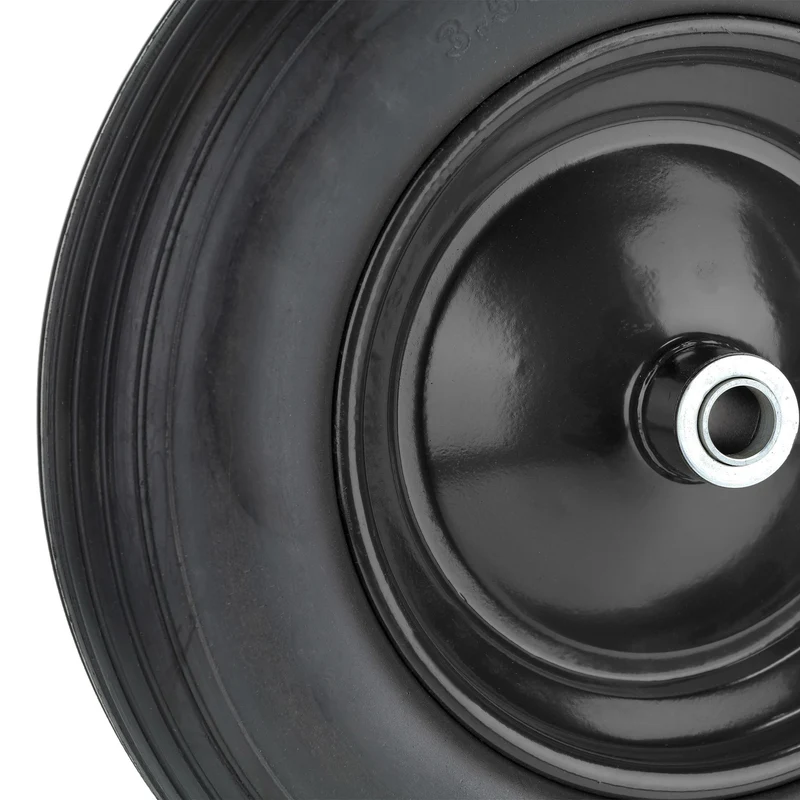 Roue de brouette increvable 35 x 8 cm maniable confort de conduite optimale en caoutchouc noir 13_0012310