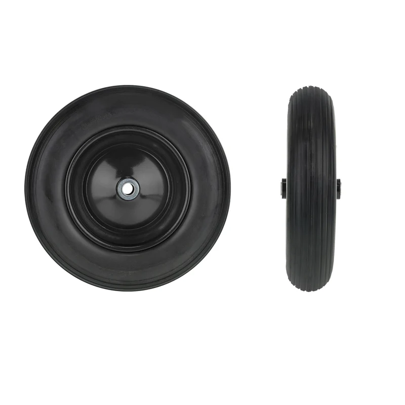 Roue de brouette increvable 35 x 8 cm maniable confort de conduite optimale en caoutchouc noir 13_0012310