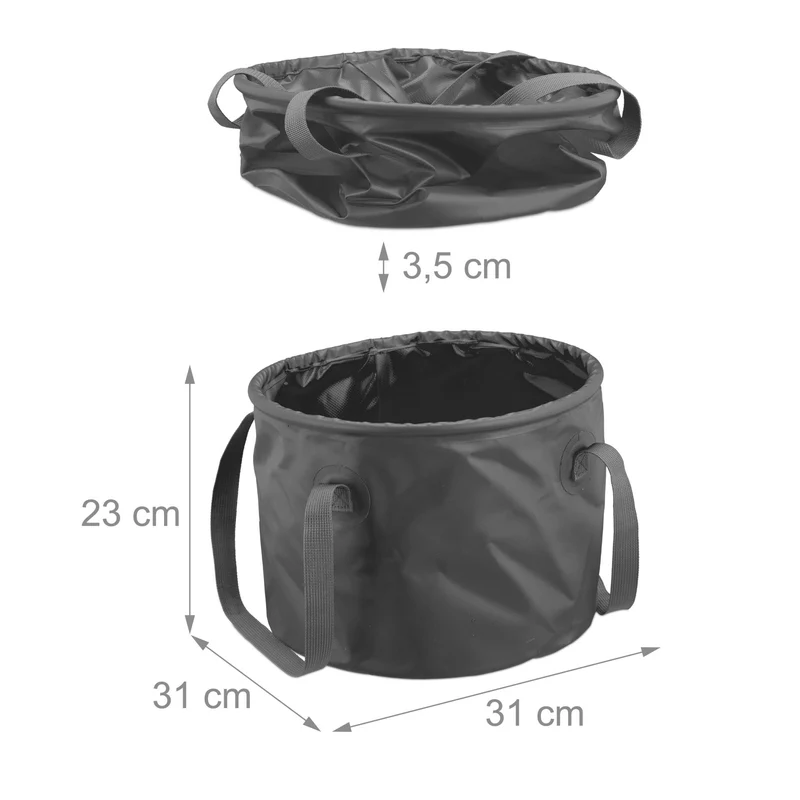 Seau pliable idéal camping pêche rangement facile 23 x 31 x 31 cm en PVC bleu 13_0015404