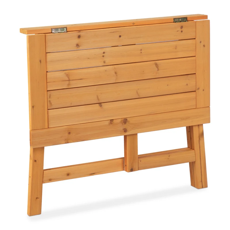 Table pliante rectangulaire jardin balcon terrasse 70 x 70 x 75 cm en bois naturel 13_0011618