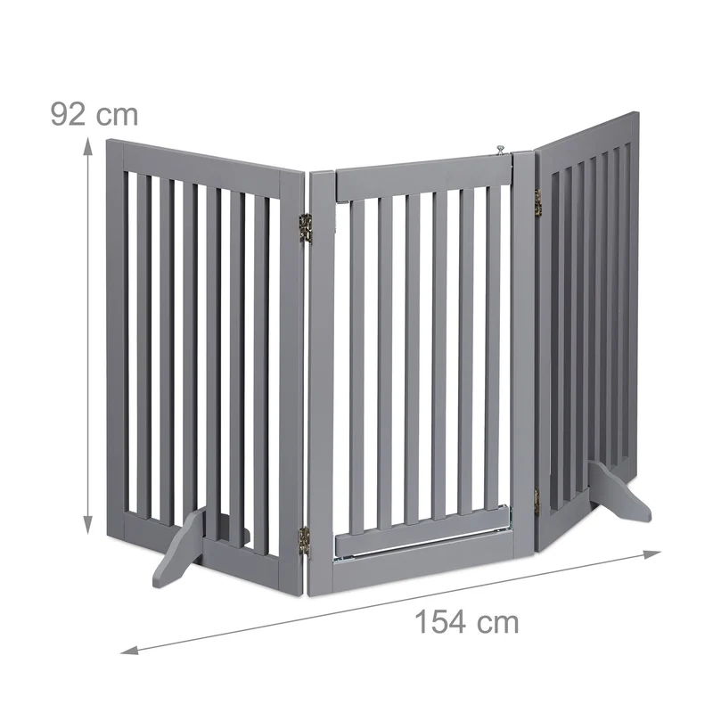 Barrière de sécurité modulable intérieur 92 x 70 cm protection pour chiens design moderne en métal gris 13_0011430
