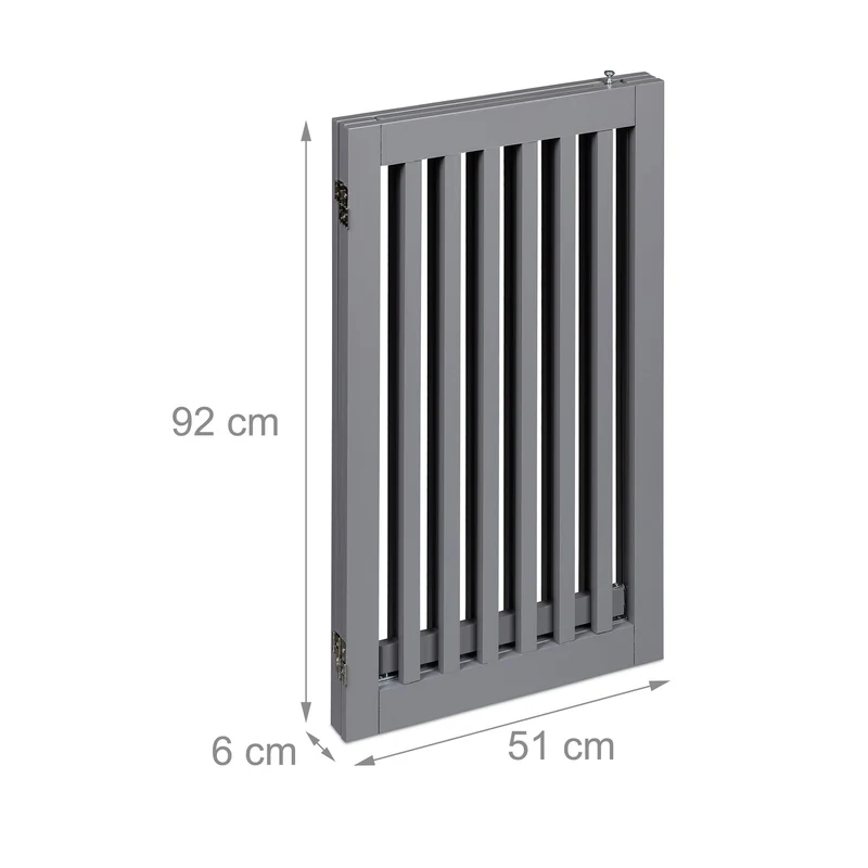 Barrière de sécurité modulable intérieur 92 x 70 cm protection pour chiens design moderne en métal gris 13_0011430