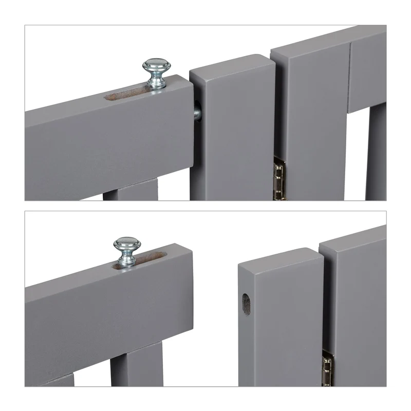 Barrière de sécurité modulable intérieur 92 x 70 cm protection pour chiens design moderne en métal gris 13_0011430