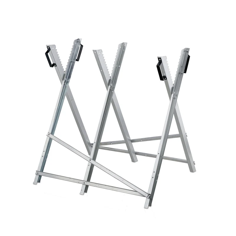 Chevalet de sciage pliable réglable pour troncs de bois 95 x 50 x 70 cm en métal noir 13_0013470