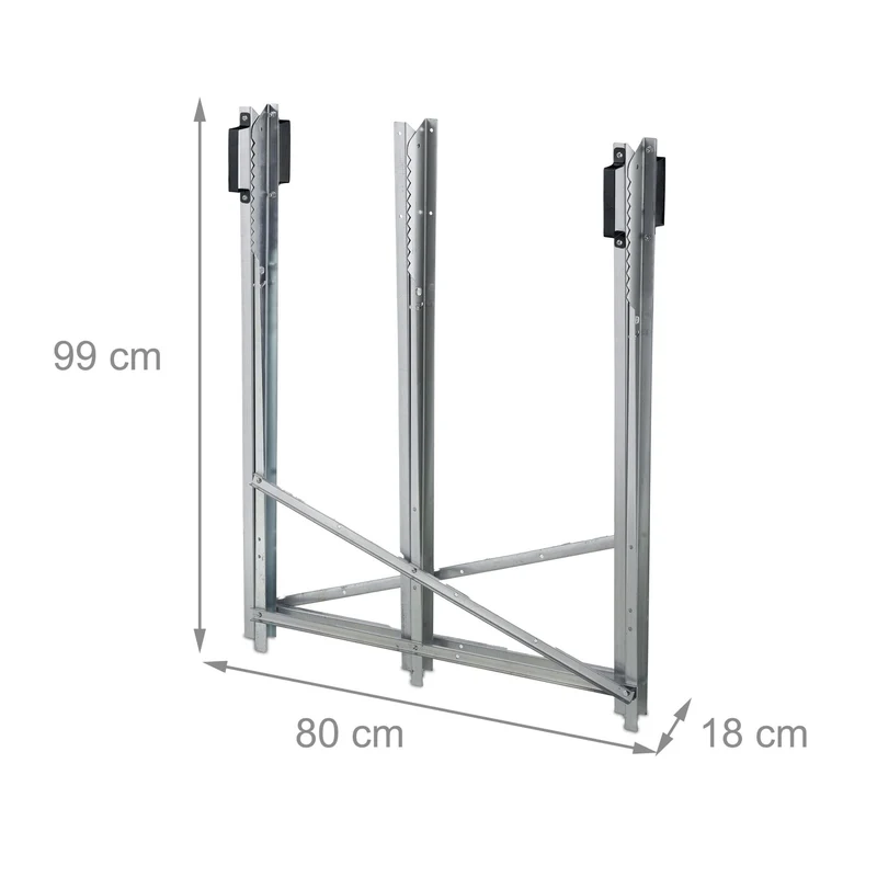 Chevalet de sciage pliable réglable pour troncs de bois 95 x 50 x 70 cm en métal noir 13_0013470
