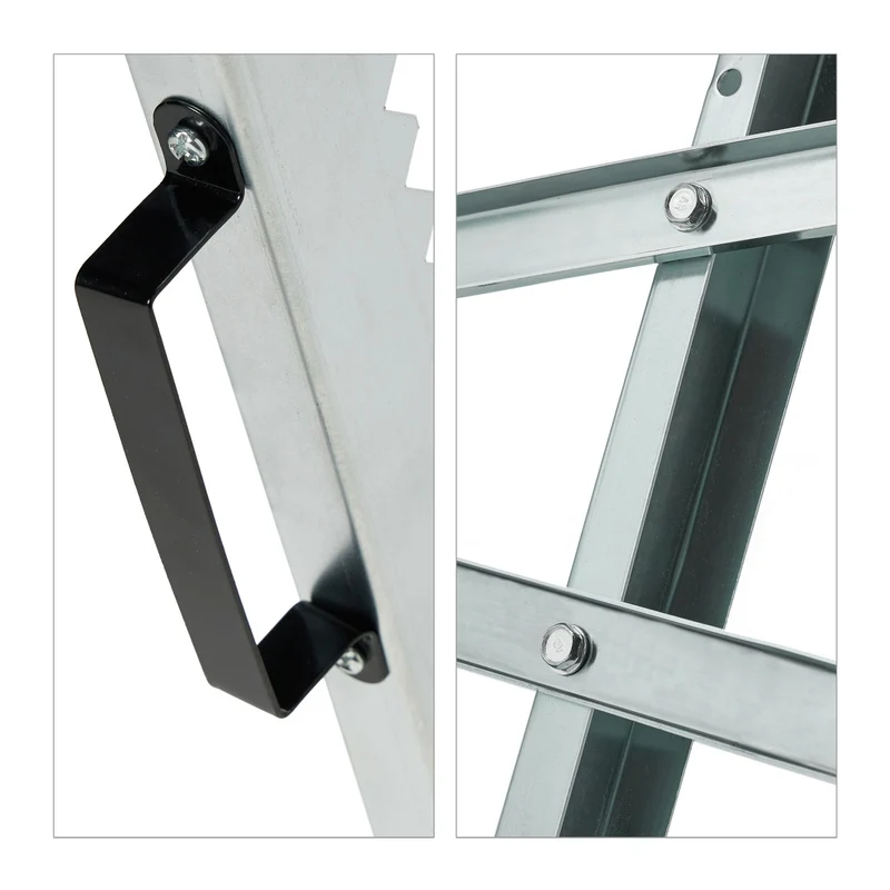 Chevalet de sciage pliable réglable pour troncs de bois 95 x 50 x 70 cm en métal noir 13_0013470