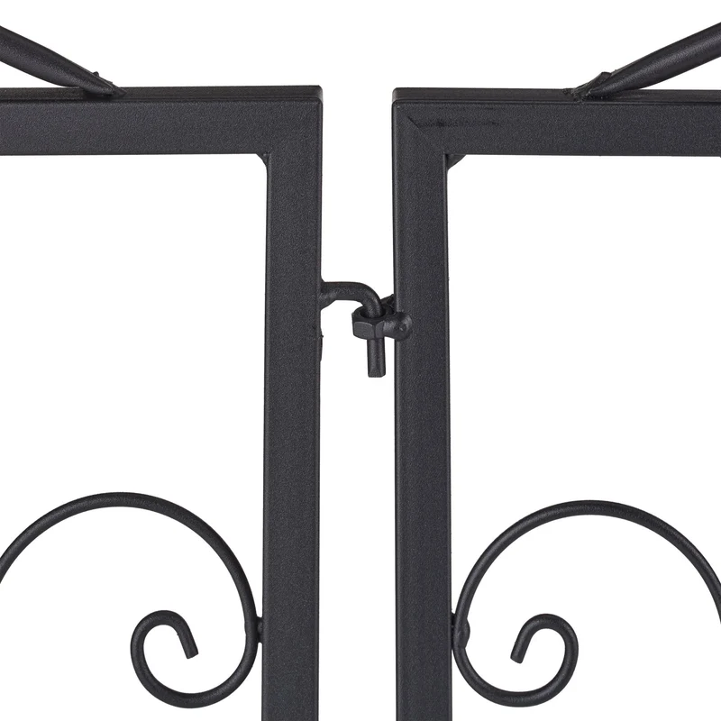 Lot de 4 bordures de jardin décoratives design romantique 100 x 20 cm en métal noir 13_0012506