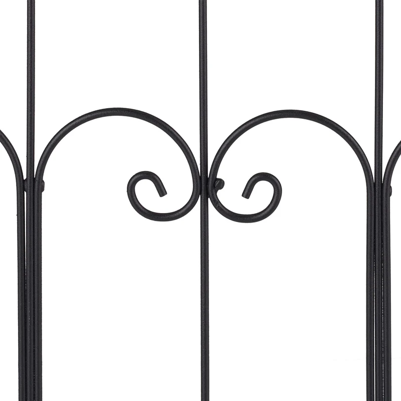 Lot de 4 bordures de jardin décoratives design romantique 100 x 20 cm en métal noir 13_0012506