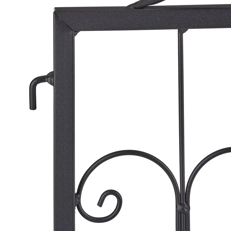 Lot de 4 bordures de jardin décoratives design romantique 100 x 20 cm en métal noir 13_0012506