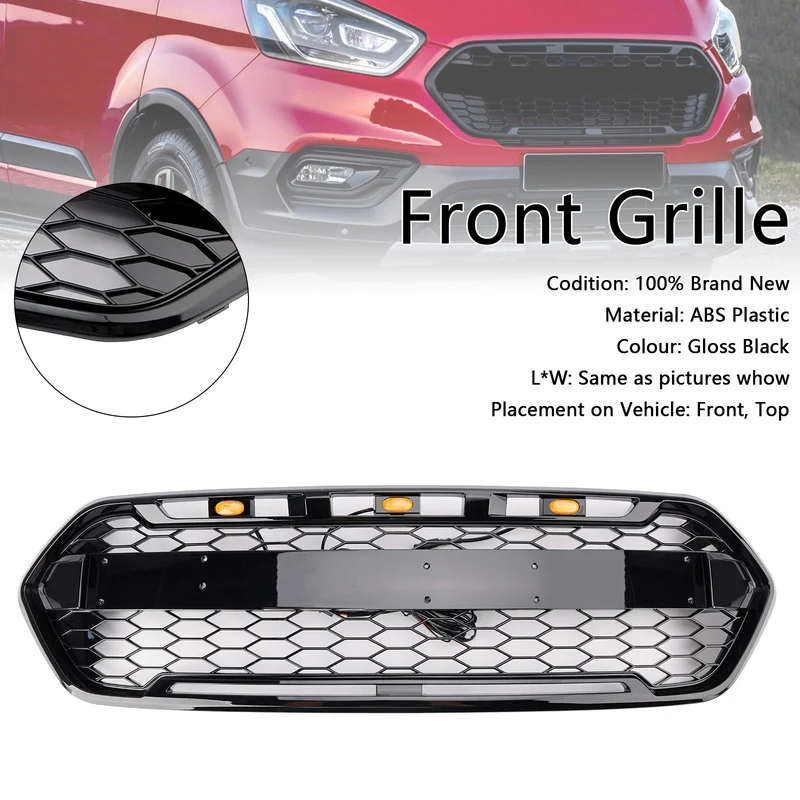 Calandre 3 LED Ford Transit Custom Trail 2018-2023 Noir