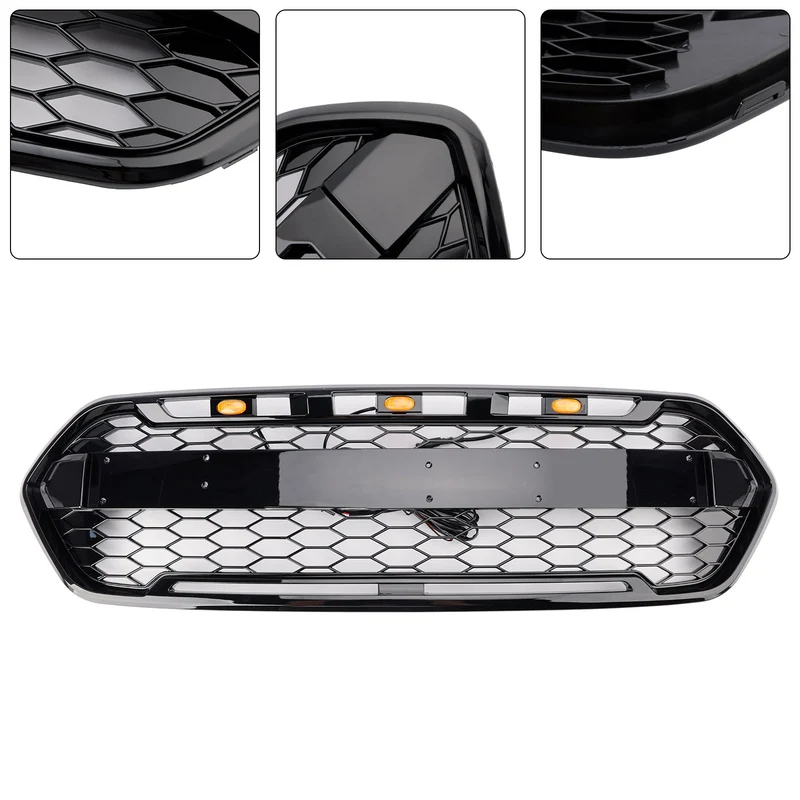 Calandre 3 LED Ford Transit Custom Trail 2018-2023 Noir