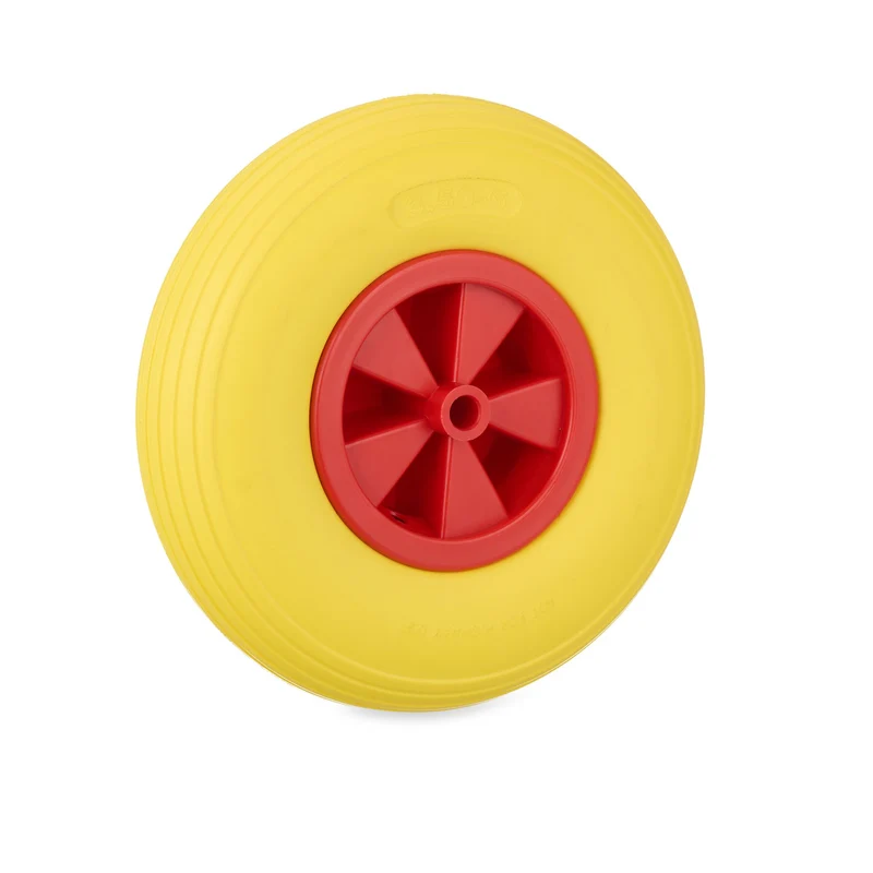 Roue de brouette increvable 3.50-6 maniabilité améliorée surface profilée en PU jaune 13_0015076