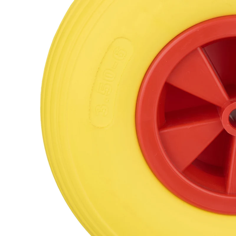 Roue de brouette increvable 3.50-6 maniabilité améliorée surface profilée en PU jaune 13_0015076