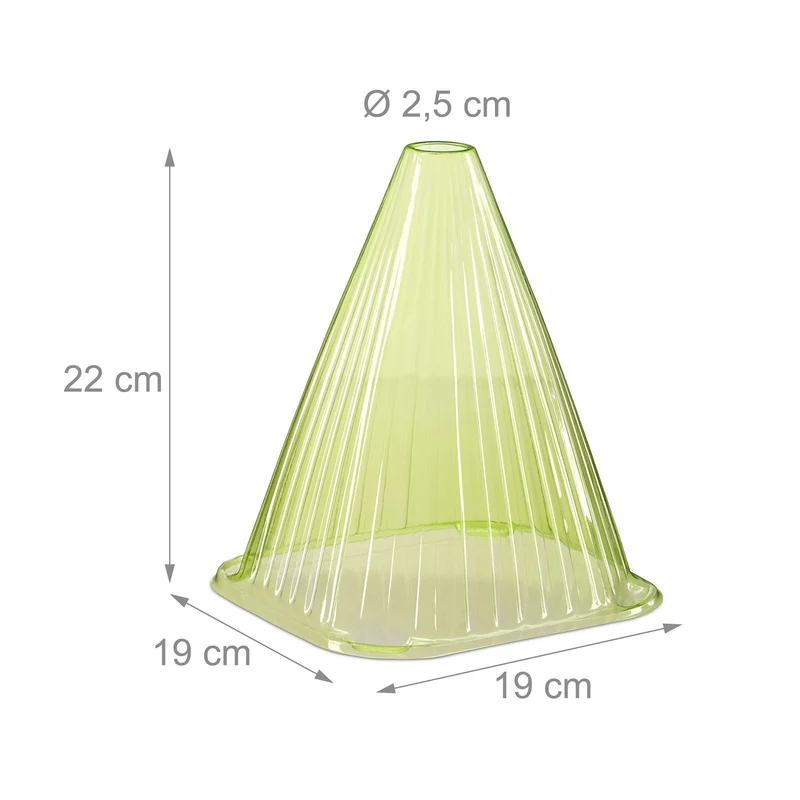 Lot de 2 cloches à salade protection jeunes plantes 22 x 19 x 19 cm en PVC vert 13_0016958