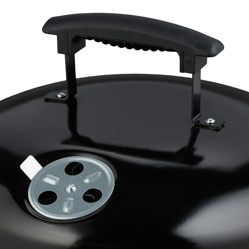 Barbecue portable rond pour parc 37 cm facile à transporter et entretien simple en métal noir 13_0016768