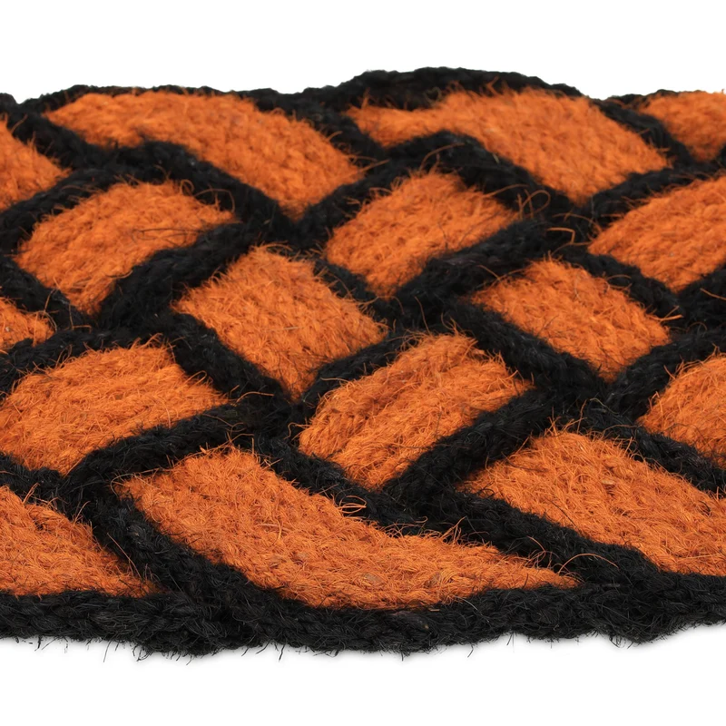 Paillasson décoratif réversible extérieur 80 x 60 cm en fibres de coco orange 13_0011427