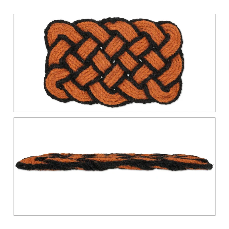 Paillasson décoratif réversible extérieur 80 x 60 cm en fibres de coco orange 13_0011427