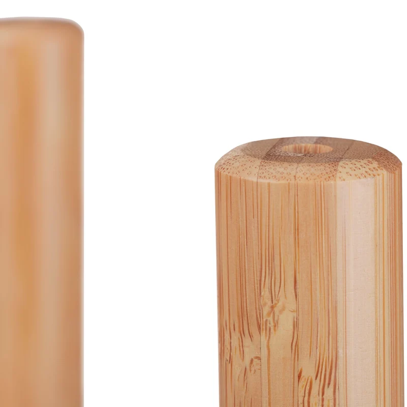 Lot de 2 supports pour plantes régleables empilables décoration foyer 25 x 25 x 60 cm en bambou naturel 13_0011688