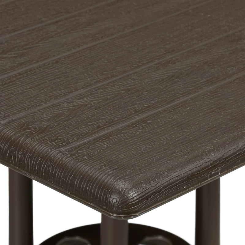 Table d'appoint carrée design moderne jardin 90 x 90 x 75 cm en plastique marron 13_0015782