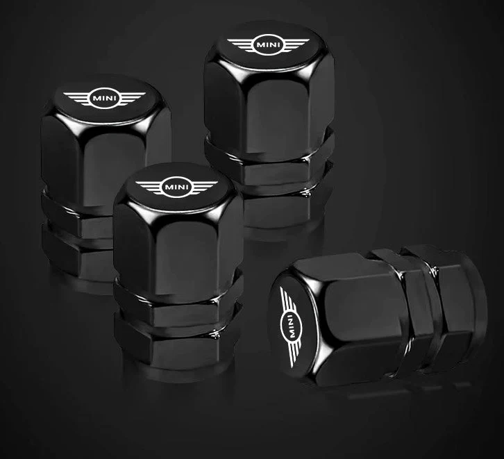 4x Bouchons de valve Mini Cooper Noir