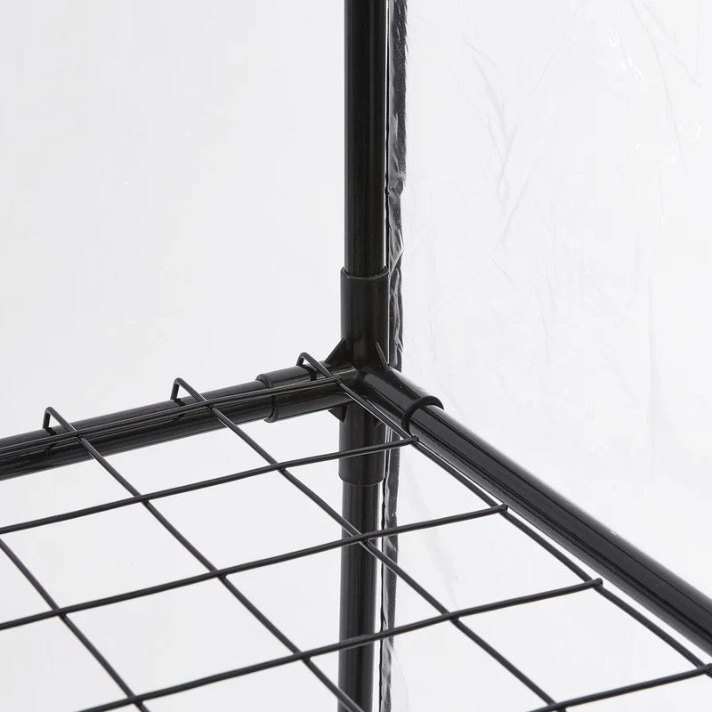 Serre de balcon verticale avec bâche translucide 5 étagères pour légumes et plantes aromatiques en PVC transparent 13_0011982