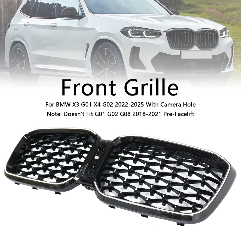 Grille Diamant BMW X3 X4 G01 G02 Noir 2022-2025 v2