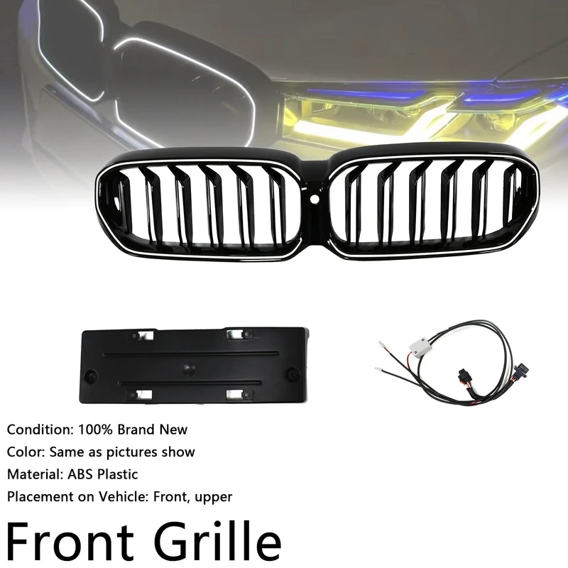 Calandre Double Lamelles BMW Série 5 G30 G38 2021-2024 Noir
