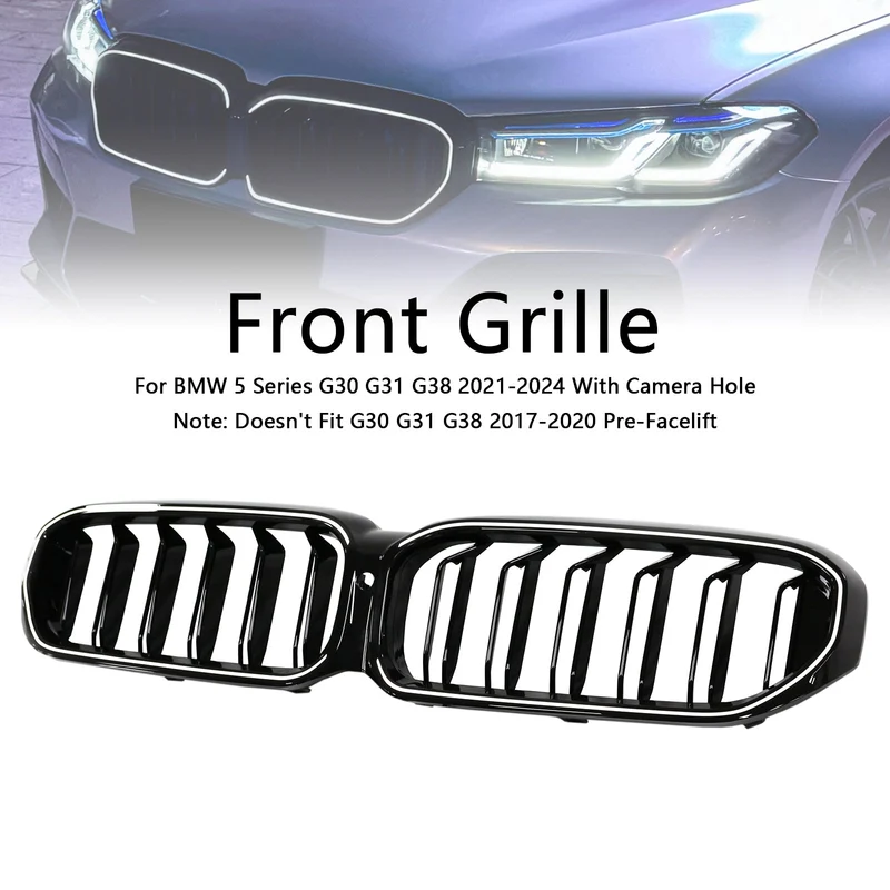 Calandre Double Lamelles BMW Série 5 G30 G38 2021-2024 Noir