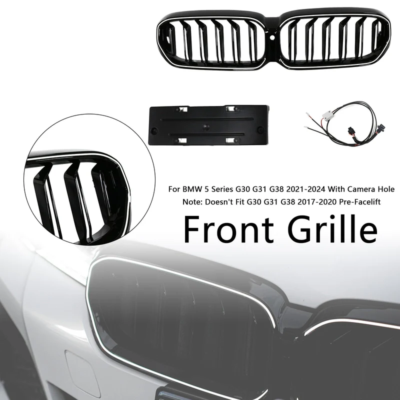Calandre Double Lamelles BMW Série 5 G30 G38 2021-2024 Noir