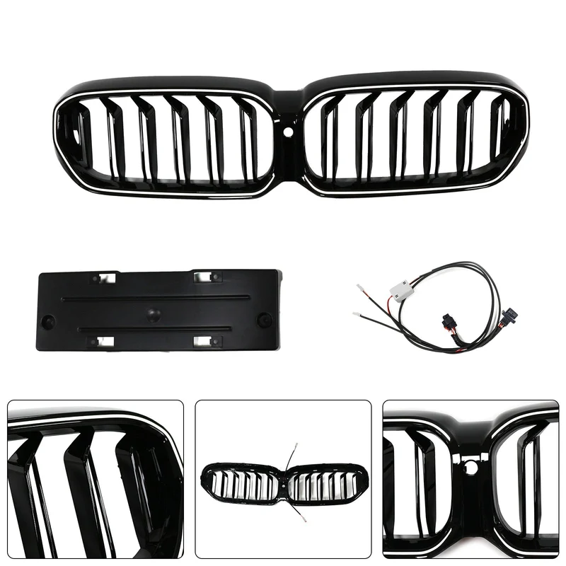 Calandre Double Lamelles BMW Série 5 G30 G38 2021-2024 Noir