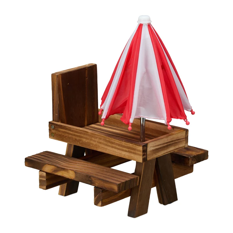 Mangeoire décorative pour écureuils jardin 18,5 x 21 x 18 cm aide animaux confortable en bois marron 13_0017007