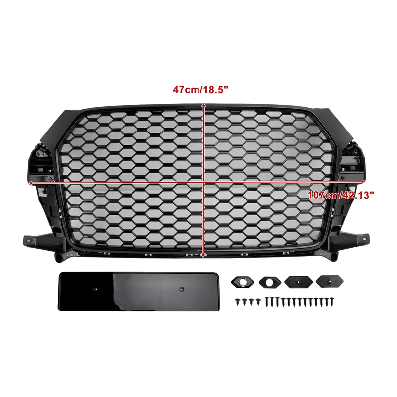 Calandre Nid d'Abeille RSQ3 Noir Brillant Audi Q3 2016-2018