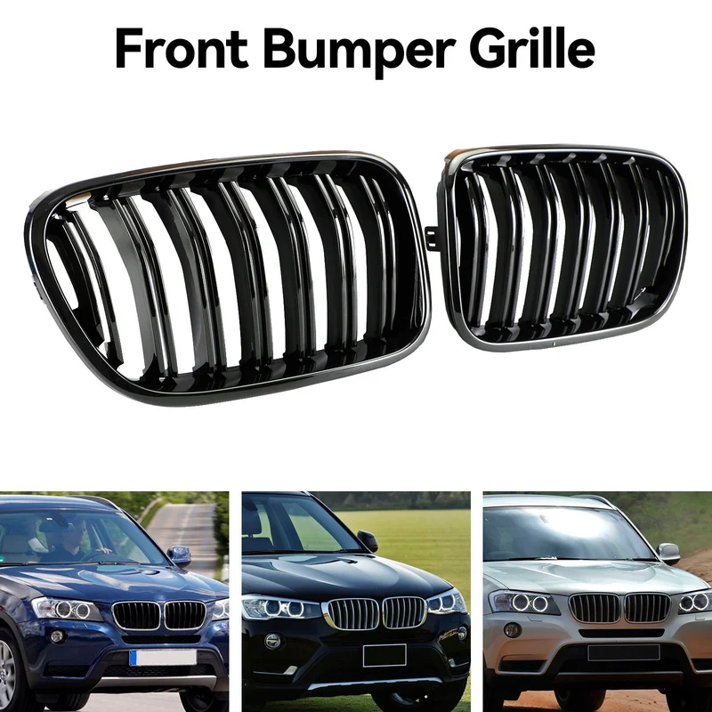 Grille Calandre Pare-chocs Avant BMW X3 F25 2011-2014 Noir Brillant