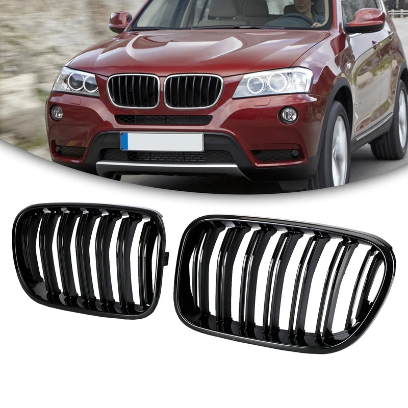 Grille Calandre Pare-chocs Avant BMW X3 F25 2011-2014 Noir Brillant