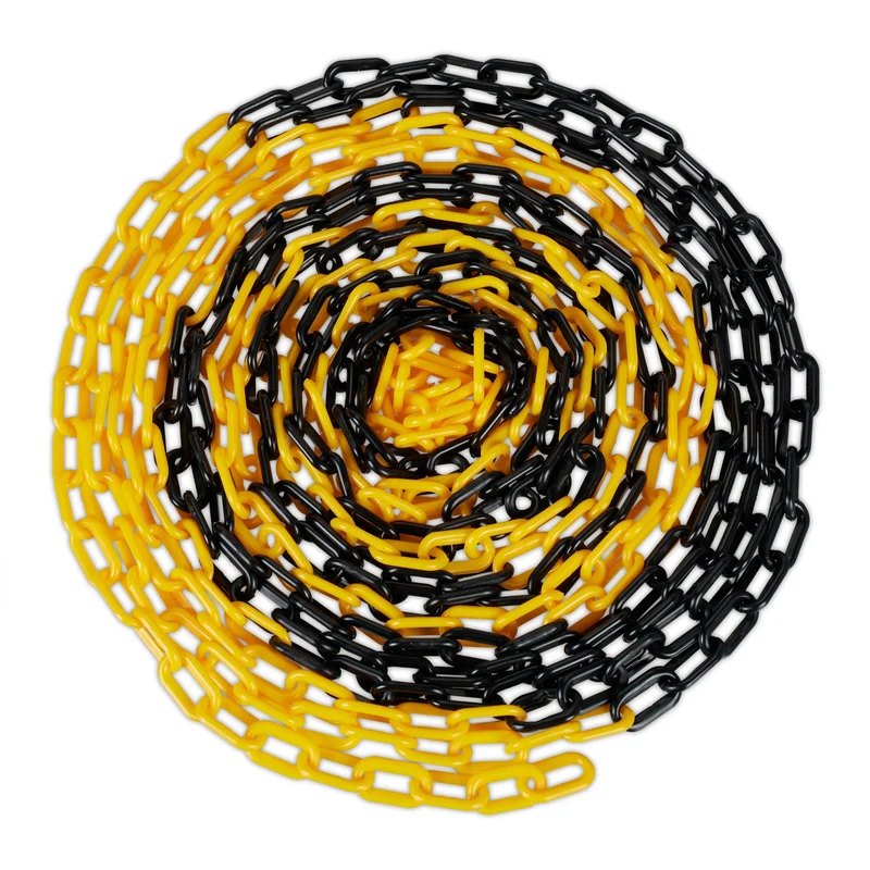 Chaîne de signalisation balisage longueur 10 m ou 20 m 3,5 x 2 cm visibilité optimale en plastique jaune 13_0015483