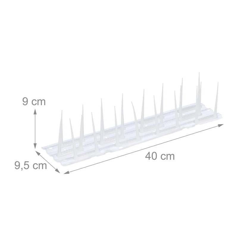 Lot de 4 plaques anti-pigeons pour balcon et toit 60 x 10 cm protection efficace contre les intrus en plastique transparent 13_0015357