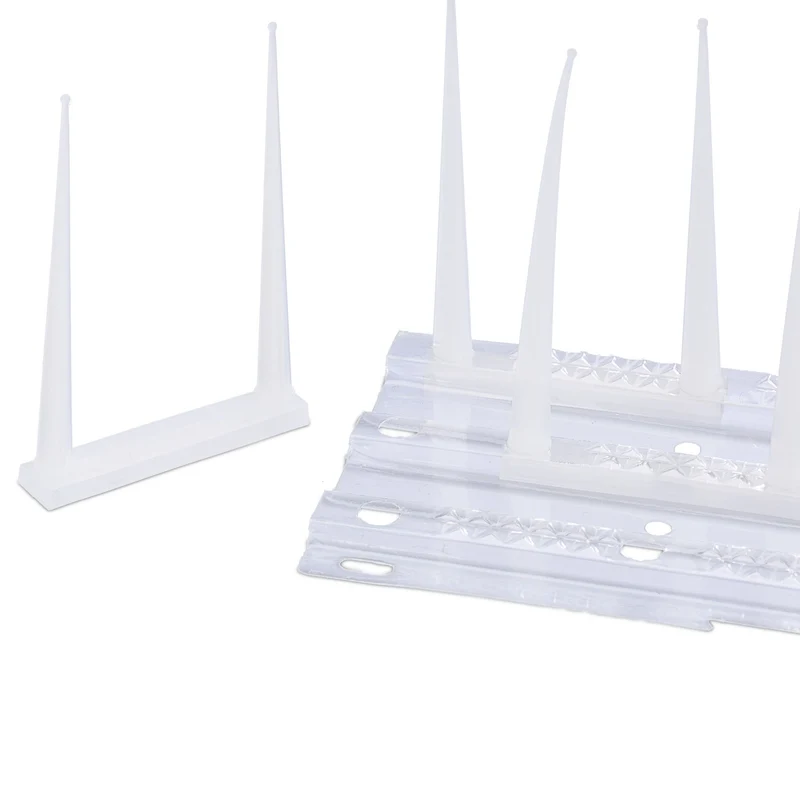Lot de 4 plaques anti-pigeons pour balcon et toit 60 x 10 cm protection efficace contre les intrus en plastique transparent 13_0015357