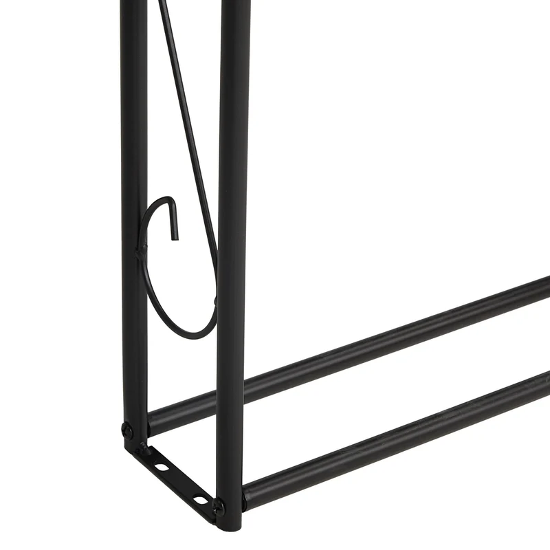 Arche de jardin décorative en métal 200 x 100 x 40 cm pour plantes grimpantes design romantique en acier noir 13_0016822